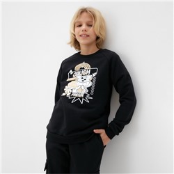 Свитшот детский MINAKU, чёрный, рост 104 см