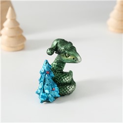 Фигурка полистоун «Зелёная змейка», 5×3×5 см, МИКС