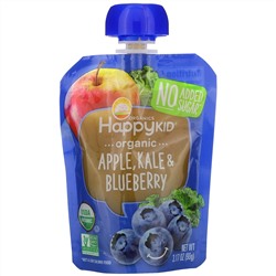 Happy Family Organics, Happy Kid, Organic Apple, Kale, & Blueberry, 4 Pouches, 3.17 oz (90 g) Each