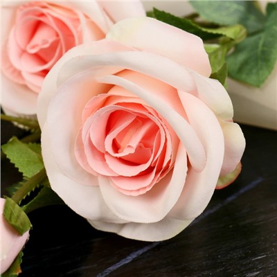 Цветы искусственные «Роза кустовая», h=67 см, бледно-розовые