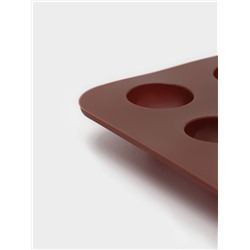 Форма для конфет и шоколада Доляна «Трюфель», силикон, 20.5×10.5 см, 15 ячеек (d=2.2 см), коричневая