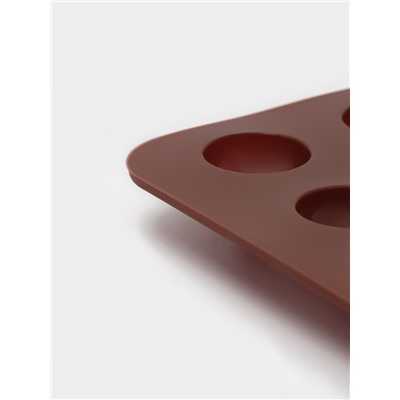 Форма для конфет и шоколада Доляна «Трюфель», силикон, 20.5×10.5 см, 15 ячеек (d=2.2 см), коричневая