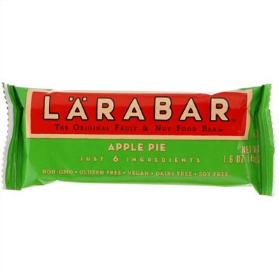 Larabar, The Original Fruit & Nut Food Bar, Apple Pie, 16 Bars, 1.6 oz (45 g) Each