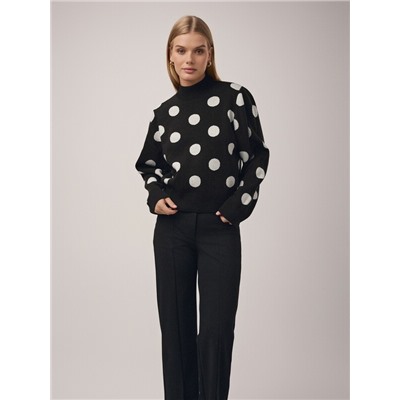 Вязаные джемперы CONTE Укороченный свитер объемного силуэта с жаккардовым переплетением LDK 23102