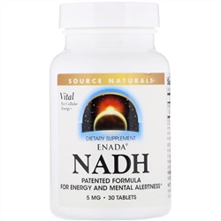 Source Naturals, Никотинамидадениндинуклеотид ENADA, 5 мг, 30 таблеток