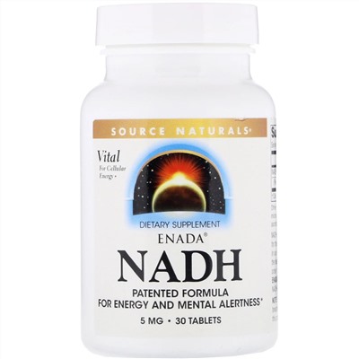 Source Naturals, Никотинамидадениндинуклеотид ENADA, 5 мг, 30 таблеток