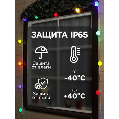 Гирлянда «Белт-лайт» 50 м, IP65, 2W, белая каучуковая нить, шаг 40 см, Е27 (без ламп), 220 В