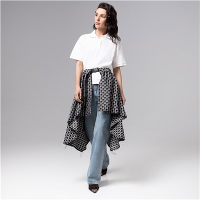 Юбка-килт дизайнерская, Игра теней (серый)