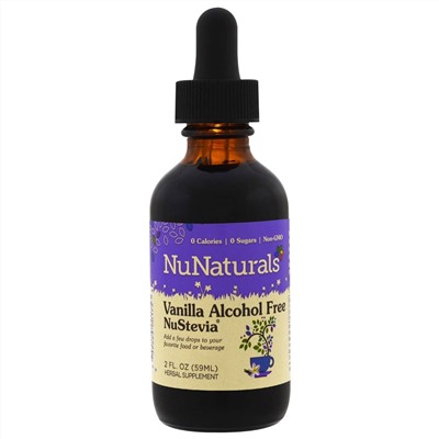 NuNaturals, NuStevia™, ванильная, безалкогольная стевия, 59 мл (2 жидких унции)