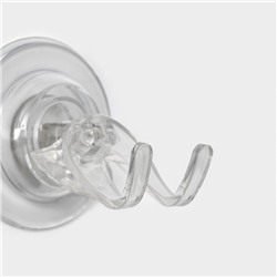 Держатель - крючок самоклеящийся Доляна Elemental, 6.3×6.5 см, прозрачный