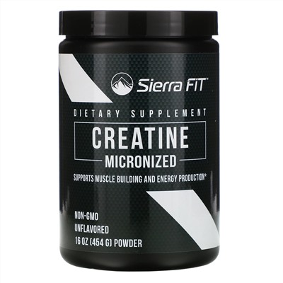 Sierra Fit, Micronized Creatine Powder, без ароматизаторов, 454 г (16 унций)