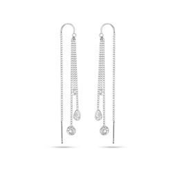 Серьги из серебра куб.циркон., ТЦС-59