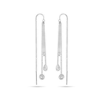 Серьги из серебра куб.циркон., ТЦС-59