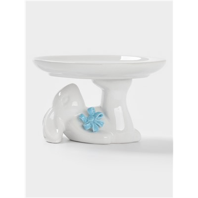 Блюдо для пирожных «Зайка», 13×12×8 см, цвет белый