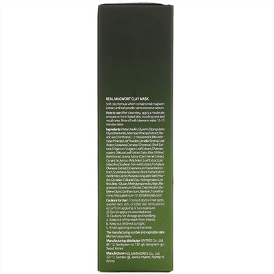Isntree, Real Mugwort Clay Mask, 3.38 fl oz (100 ml)