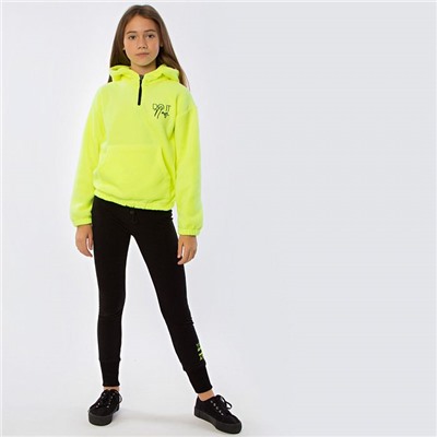 21120 черн Брюки-джоггеры утепленные для девочек (116/122-158/164)