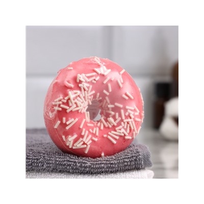 Бомбочка для ванн «красный пончик с кокосовой посыпкой» 85 г