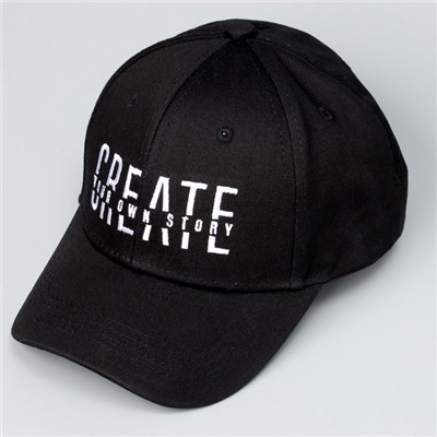 Кепка детская Create, чёрная, р-р 52-54, 5-7 лет