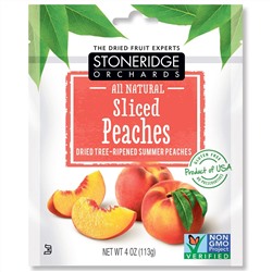 Stoneridge Orchards, Персиковые дольки, высушенные летние персики, созревшие на дереве, 113 г (4 унции)