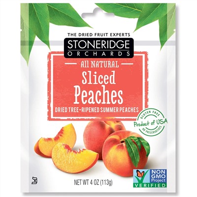 Stoneridge Orchards, Персиковые дольки, высушенные летние персики, созревшие на дереве, 113 г (4 унции)