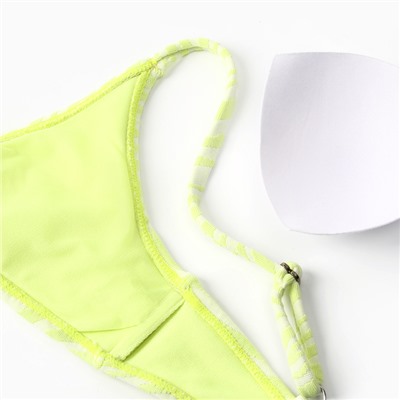 Купальник раздельный женский, геометрия на салатовом, размер 44 (S)