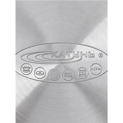 Кастрюля Катунь «ЭЛИС ГОЛД», 3.5 л, 20×12.5 см, стеклянная крышка, нержавеющая сталь, ручки золотистые