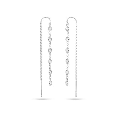 Серьги из серебра куб.циркон., ТЦС-64