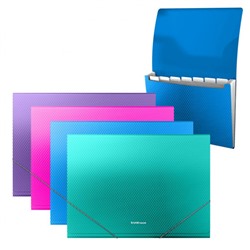 Папка  6 отд. на резинках А4 50418 Diagonal Vivid ассорти 700мкм ErichKrause