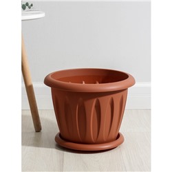 Горшок для цветов с поддоном «Фелиция», 10.4 л, d=31.9 см, h=24.5 см, пластиковый, терракотовый