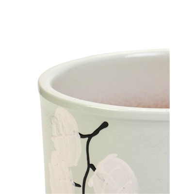 Горшок для цветов «Листья», 900 мл, d=13 см, h=12.5 см, керамический, с поддоном