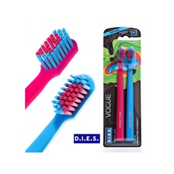 Зубная щётка D.I.E.S. Vogue Style средней жёсткости, 1+1 шт.