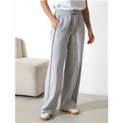 Прямые брюки с лампасами из эластичного футера двухнитки без начеса