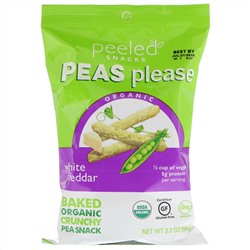 Peeled Snacks, Organic, Peas Please, White Cheddar, 3.3 oz (94 g)