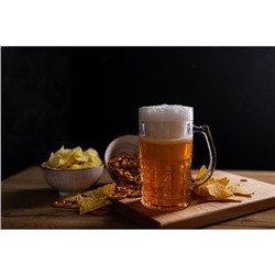 Пивная кружка, 450 мл, охлаждающая, пластик, прозрачная