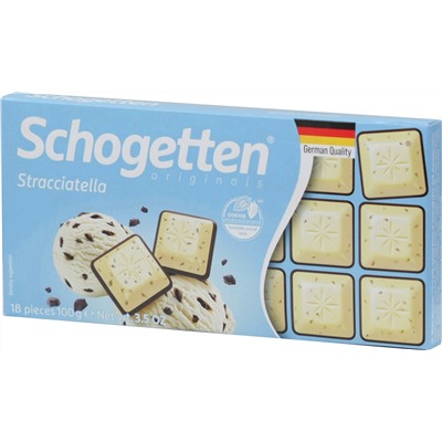 Schogеtten. Stracciatella (С кусочками натуральных какао-бобов) 100 гр. карт.упаковка