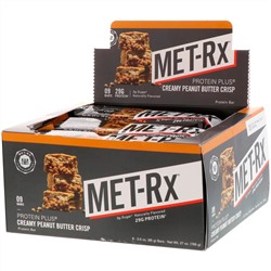 MET-Rx, PROTEIN PLUS Bar, Creamy Peanut Butter Crisp, 9 Bars, 3.0 oz (85 g ) Each