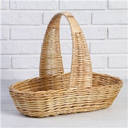 Плетёная корзина продуктовая, 45×23×10/35 см, ручное плетение, ива