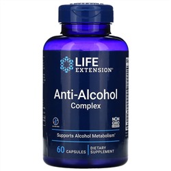 Life Extension, комплекс, нейтрализующий вредное воздействие алкоголя, 60 капсул