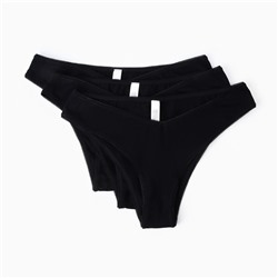 Трусы женские бразилиана Mark Formelle, набор 3 шт., чёрные, размер 48 (L)