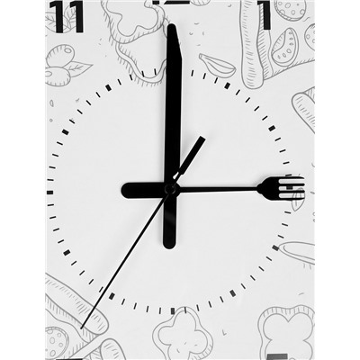 Часы настенные классические «Пицца», серия: Кухня, бесшумные, плавный ход, d=30.5 см, от батарейки 1×АА