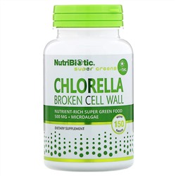 NutriBiotic, Super Greens, Chlorella, 500 mg, 150 Vegan Tablets