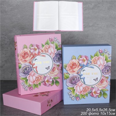 Фотоальбом 200 фото 10х15 Цветы / 6255-19 /уп 36/