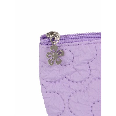 Косметичка женская «Цветочки», на молнии, ручка из бусин, сиреневая