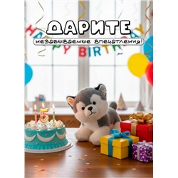 Мягкая плюшевая игрушка обнимашка собака 25 см, серая