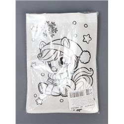 Сумка-Шопер детская, под роспись «Новогодняя лошадка»