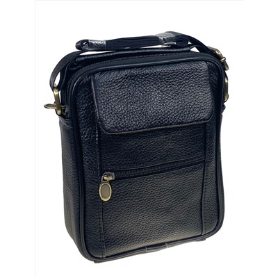 Сумка мужская из натуральной кожи, цвет  черный