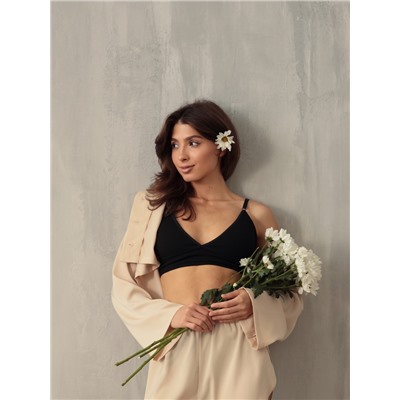 Комплект нижнего белья женский (топ, трусы) Collorista, чёрный, размер 42-44