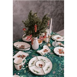 Тарелка сервировочная новогодняя Доляна «Сказки зимнего леса», 20×15.5×3 см, доломит, белая