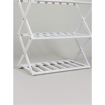 Подставка для цветов Greengo, 3 полки, 50×25×46 см, напольная, бамбук, белая