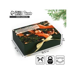 Коробка подарочная новогодняя складная «Верь в чудо», 16.5×12×5 см, Новый год